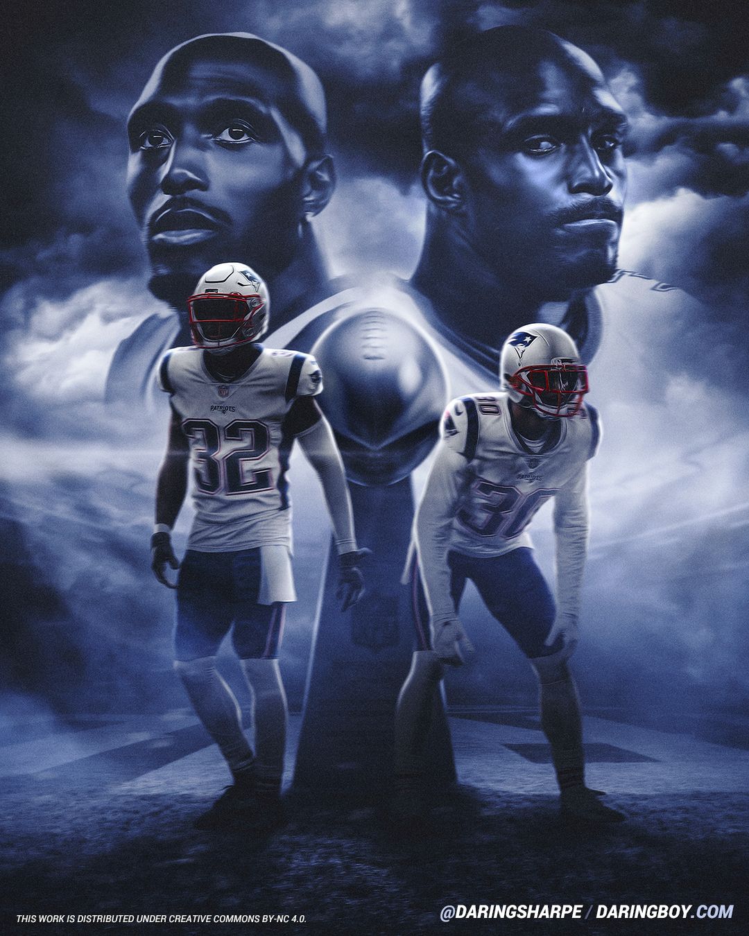 New England Patriots Devin Mccourty #32 And Jason Mccourty #30 Poster For Fans poster canvas