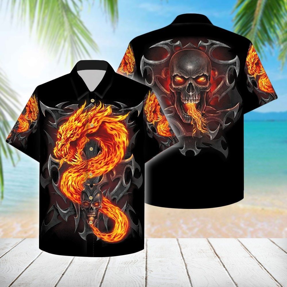 High Quality Skull Dragon All Over Hawaii Shirt Ha97167