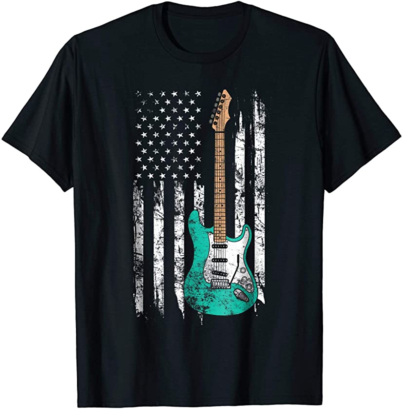 Vintage Guitar Shirt – American US Flag Shirt