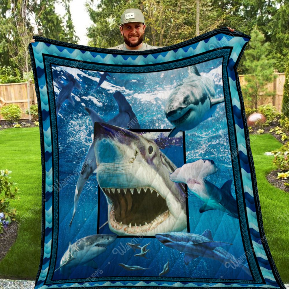 Shark Ocean PB 3D Quilt Blanket 2905