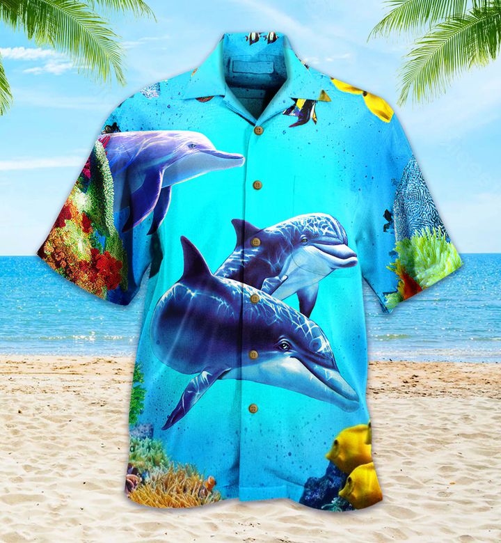 Dolphin Blue Hawaii Shirt Ha108080