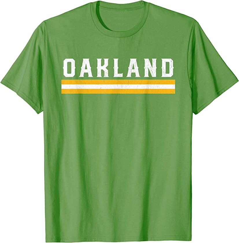 Vintage Oakland Baseball Script Home Skyline T-Shirt