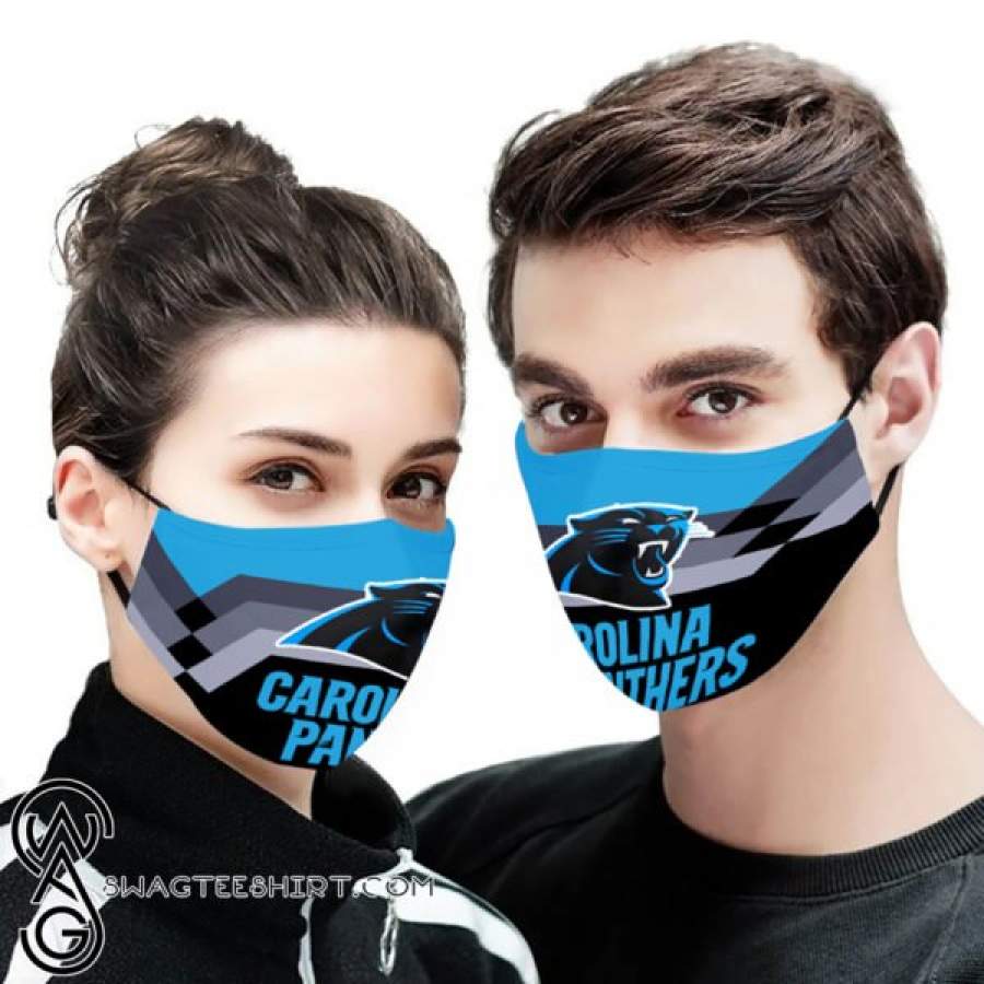 Carolina panthers all over printed face mask