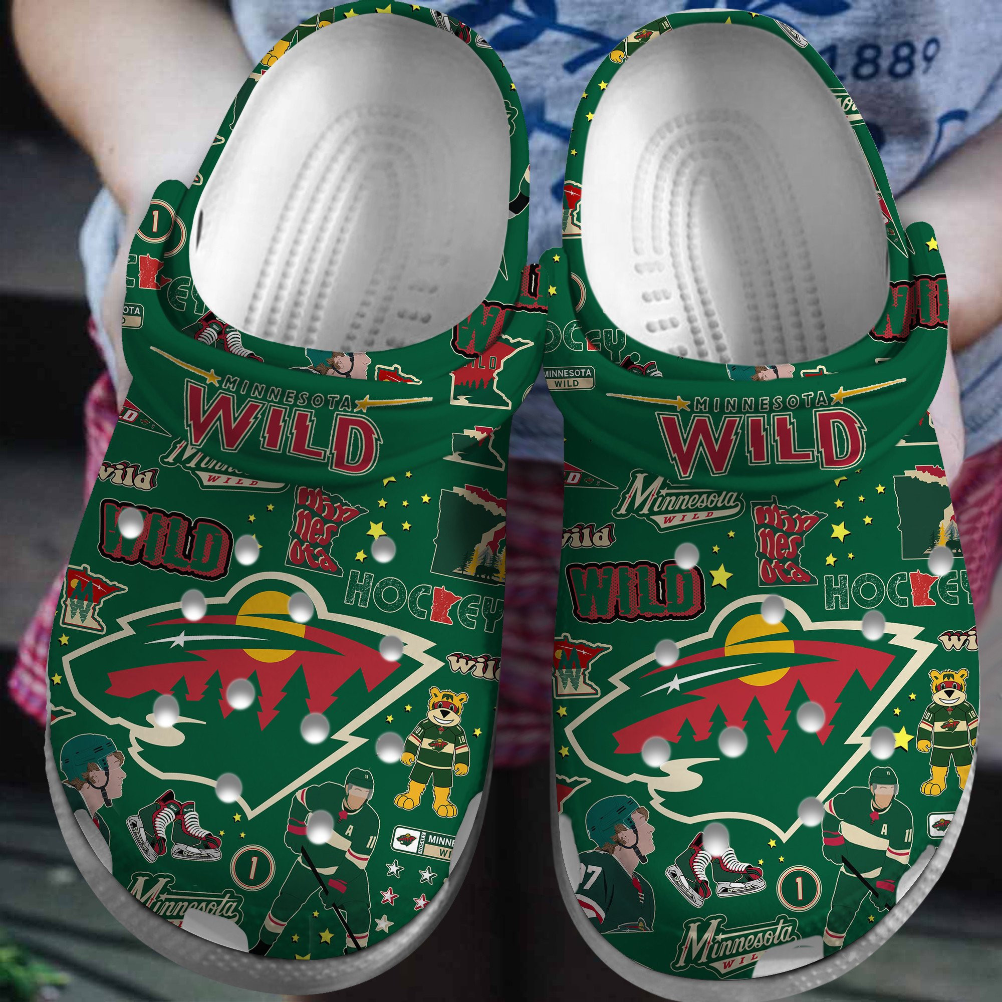 Minnesota Wild NHL Sport Crocss Crocband Clogs Shoes Comfortable For Men Women and Kids