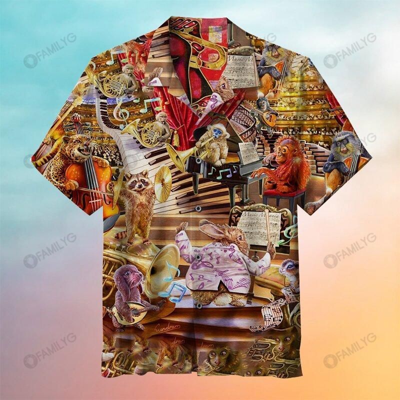 Music Shirt – Animal Music Party Music Hawaiian Shirt Summer Hawaiian For Men, Women, Couple