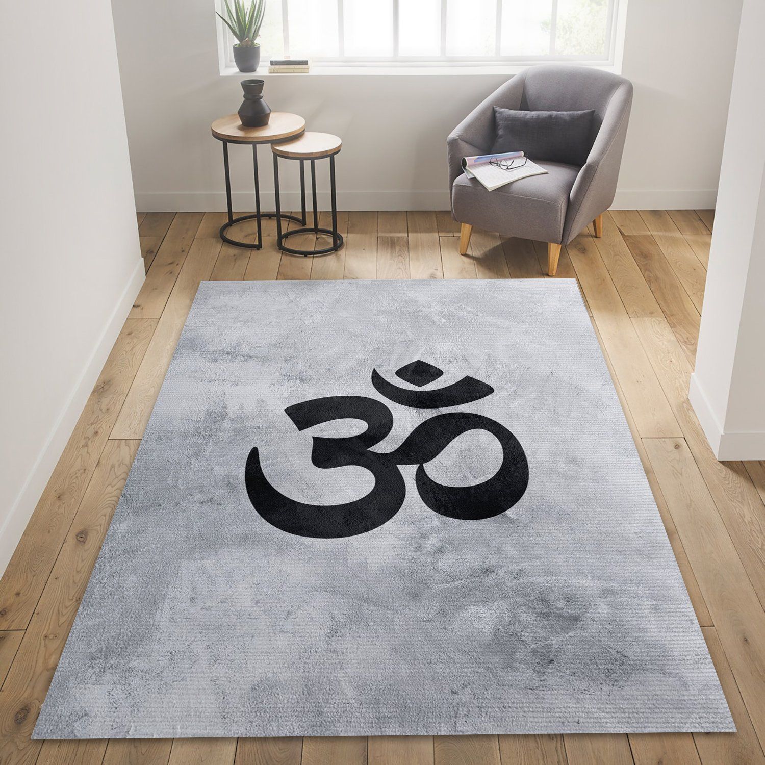 Yoga Om Area Rug Living Room Rug  Home Decor