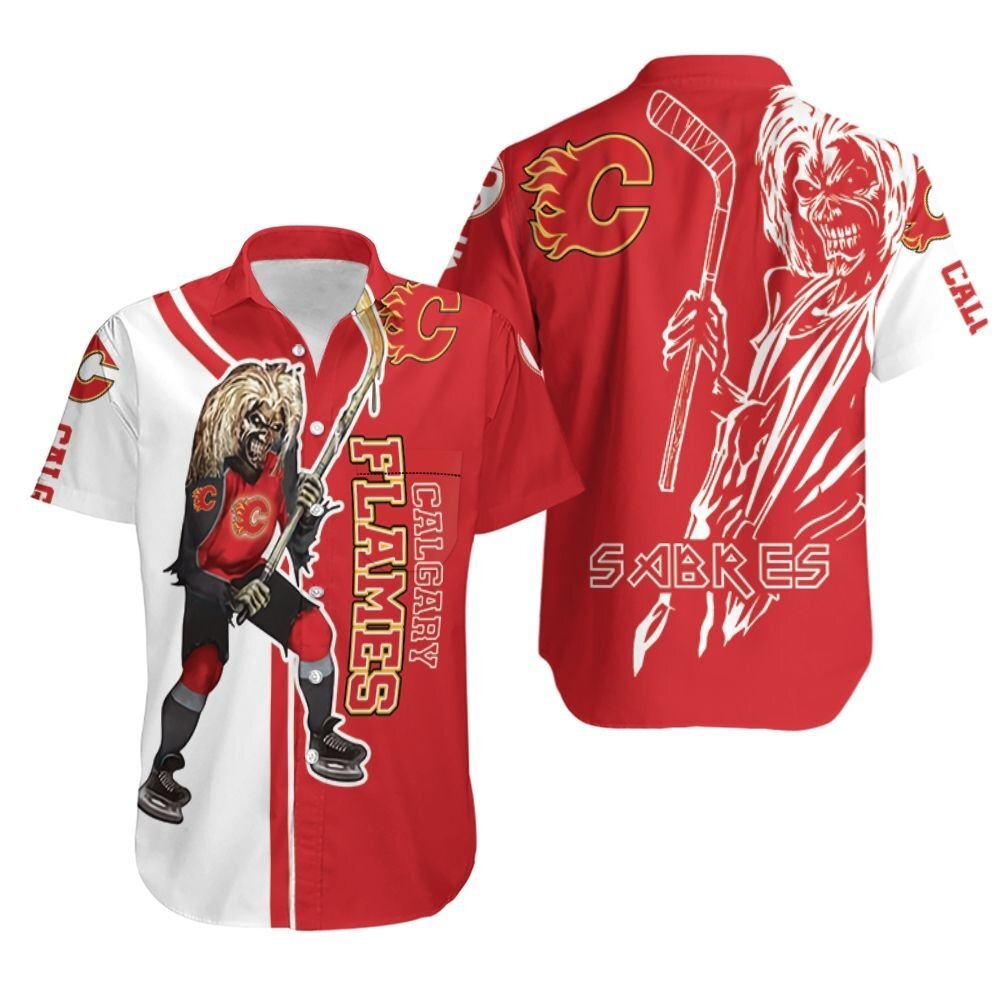 Calgary Flames And Zombie For Fan Hawaiian Shirt