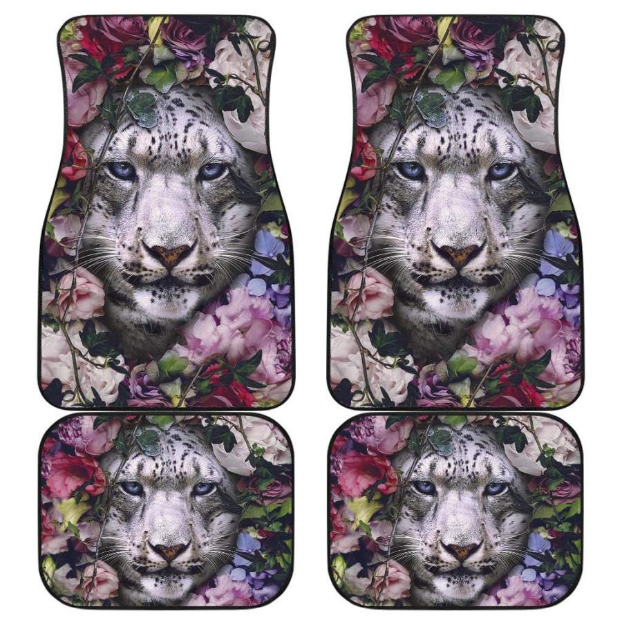 White Tiger Flower Car Seat Covers