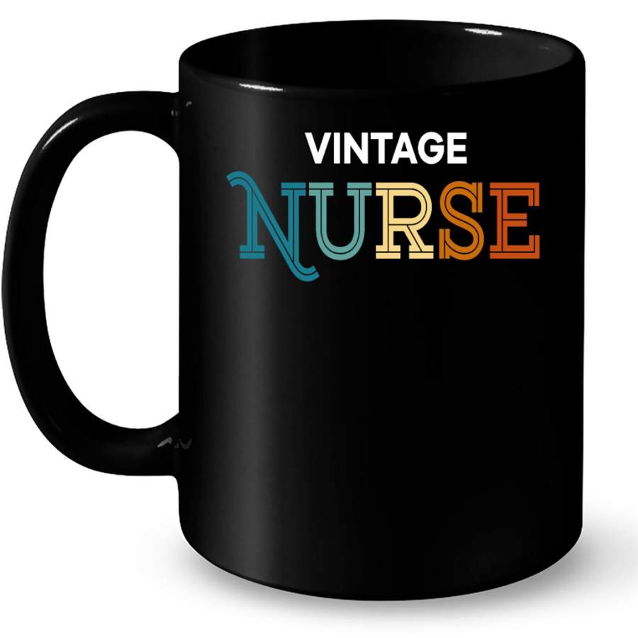 Vintage Nurse – Full-Wrap Coffee Black Mug