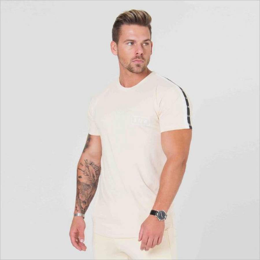 men fashion extend t shirt summer gyms short sleeve t-shirt cotton bodybuilding cross fit tops