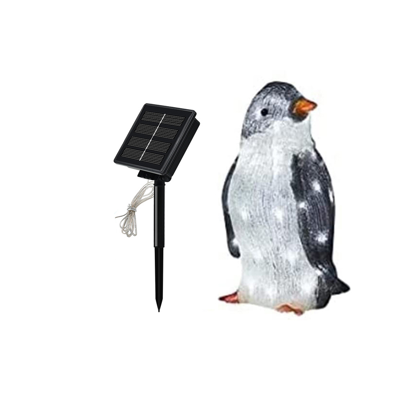 Solar Penguin Led String Lights Acrylic Christmas Decor Patio Garden Landscapes Lawn Sculptures Xmas Party Indoor Outdoor Prop alx