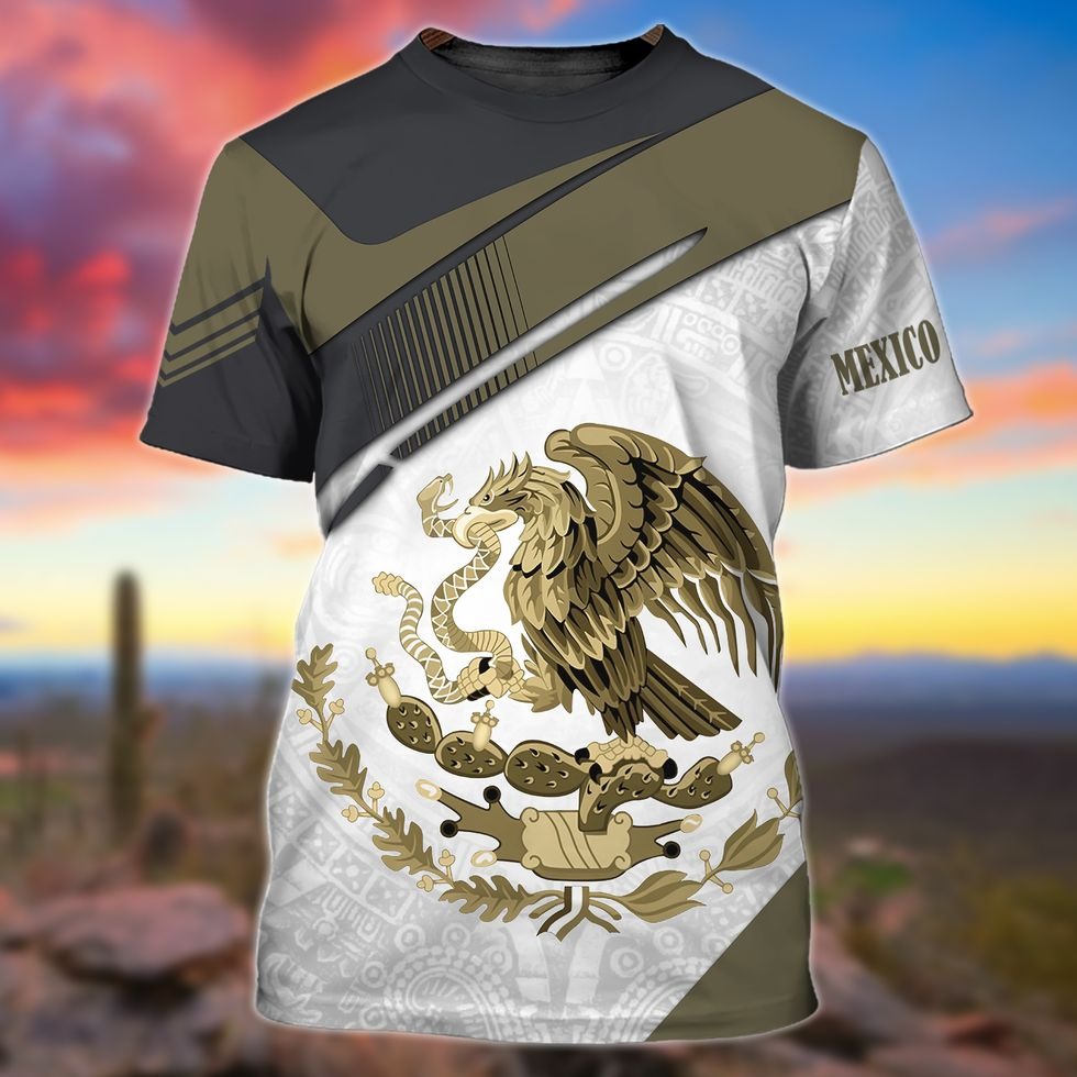 3D All Over Printed Mexicano Eagle T Shirts For Men And Women, Mexico Shirt Adults, Mexican T Shirts