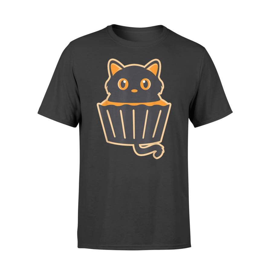 Cute Black Cat Halloween Tee Pie Funny kitten Men Women Kids – Standard T-shirt