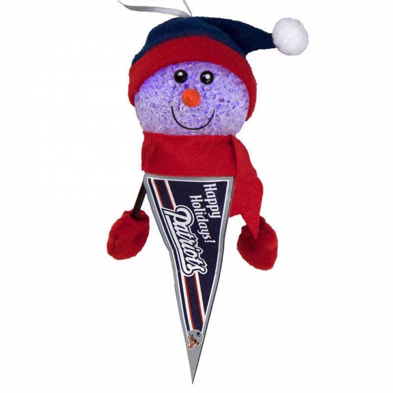 New England Patriots – Light-Up Snowman Pennant Ornament