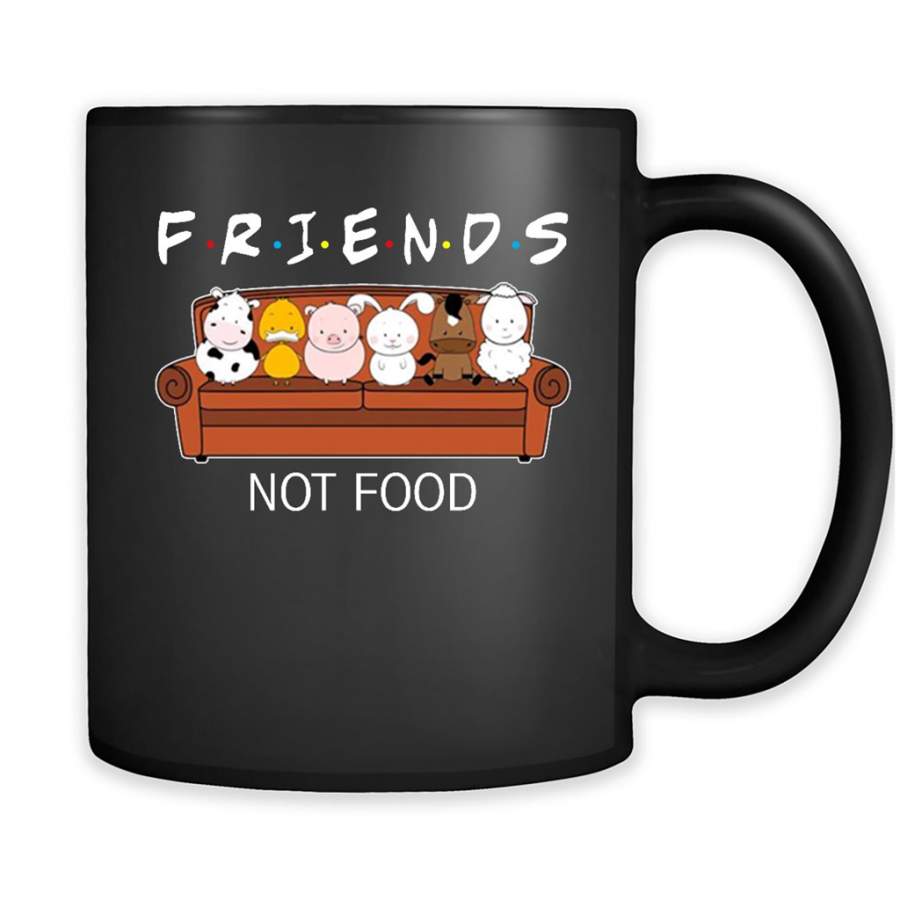 Animal Are Friends Not Food – Full-Wrap Coffee Black Mug