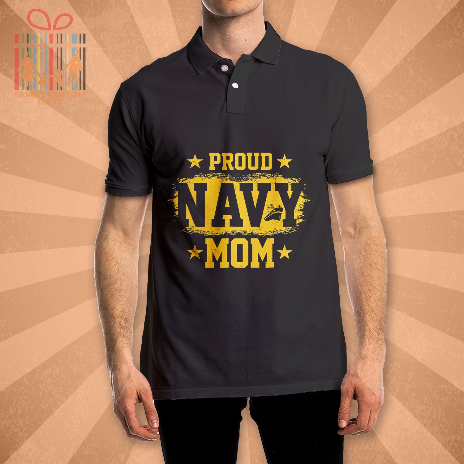 Proud Navy Mom Polo Shirts - Us Patriotic Mother Polo Shirts ...