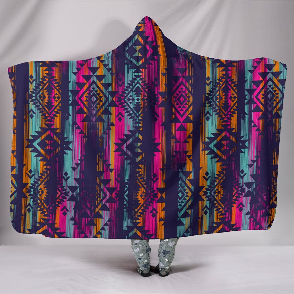 Multicolor Boho Hooded Blanket