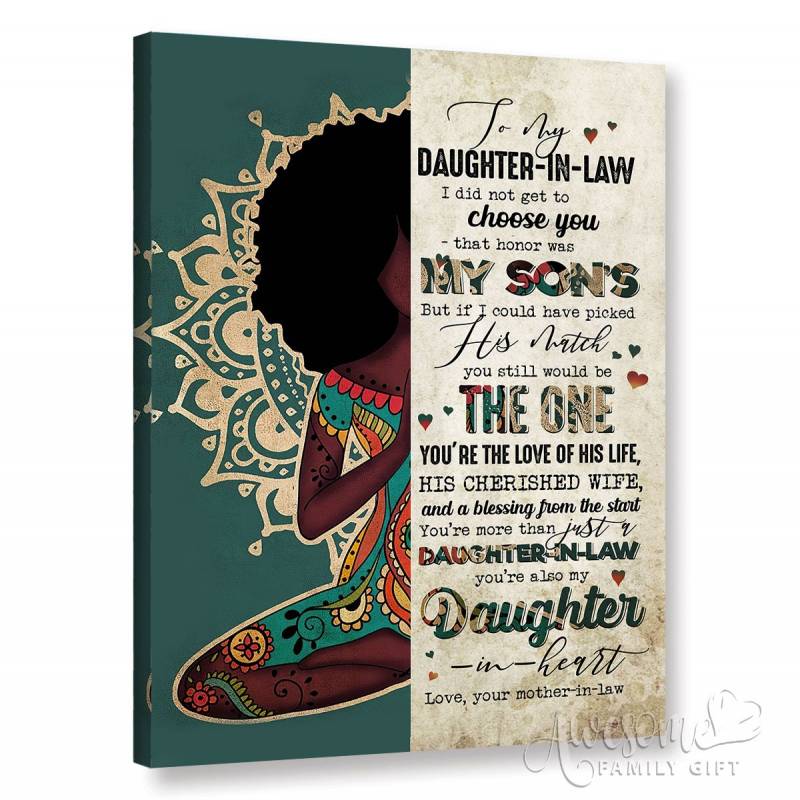 To My Daughter-in-law – Black Girl – The One – Canvas