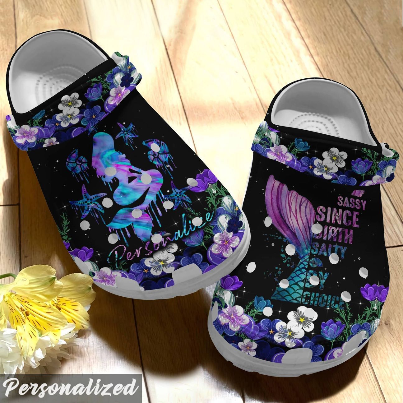 Mermaid Personalized Personalize Clog, Custom Name, Text, Fashion Style For Women, Men, Kid, Print 3D Mermaid Collection