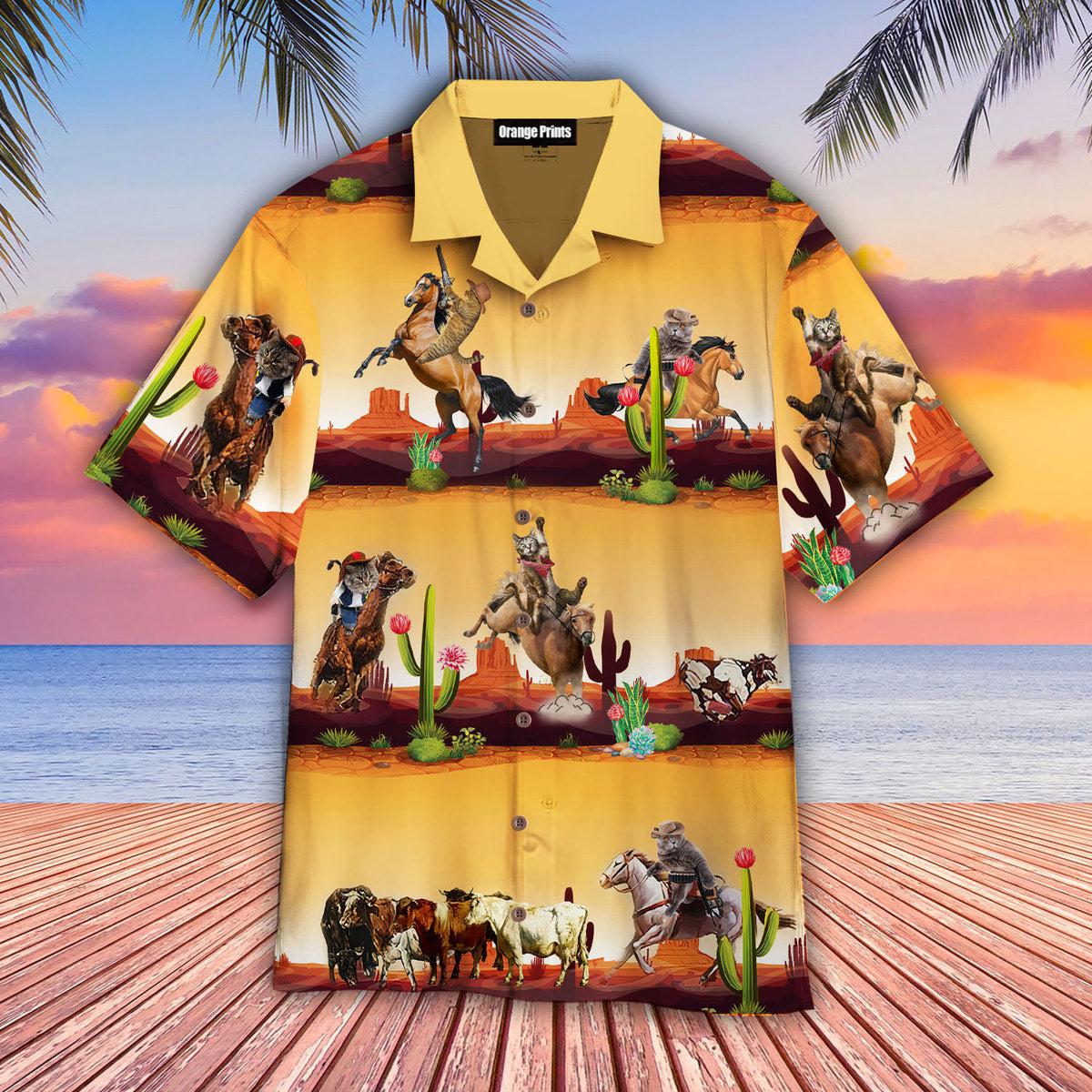 Cowboy Cat Hawaii Shirt For Men And Women Ha109093