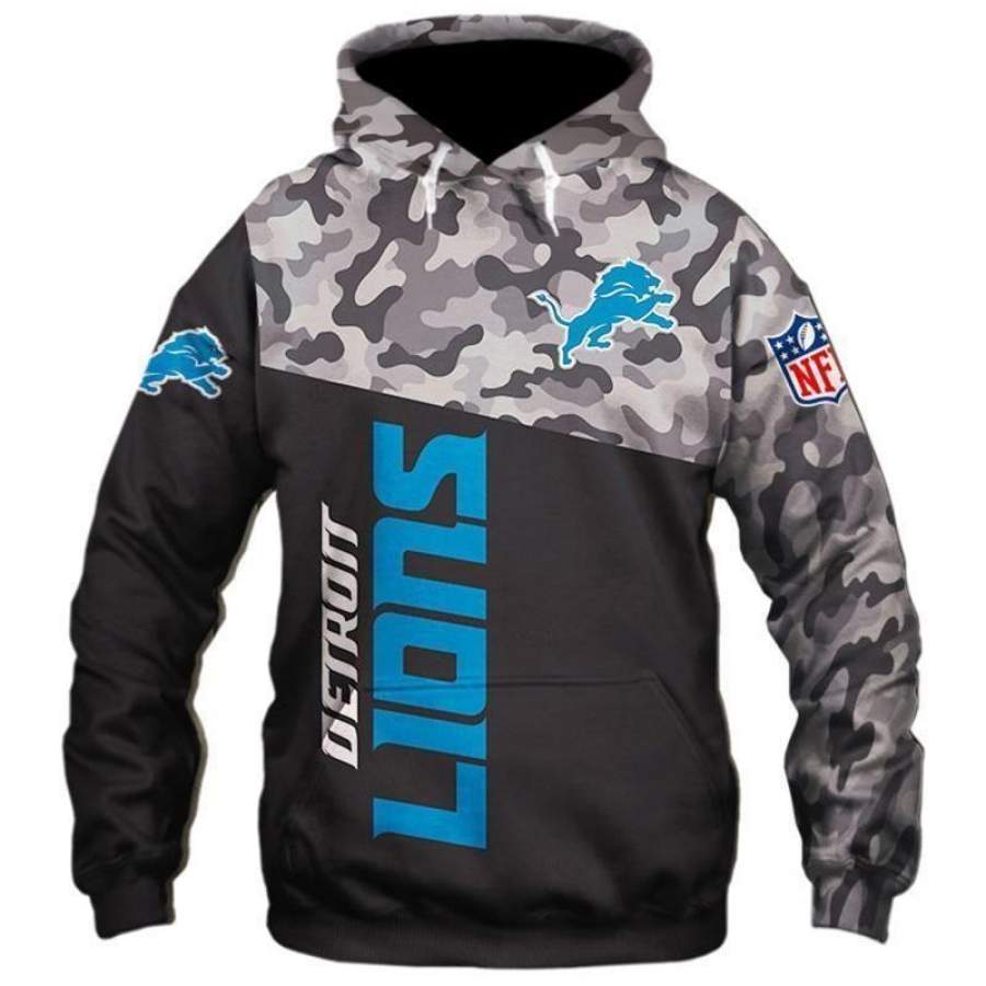 Men’S Detroit Lions Hoodie Unisex 3D All Over Print