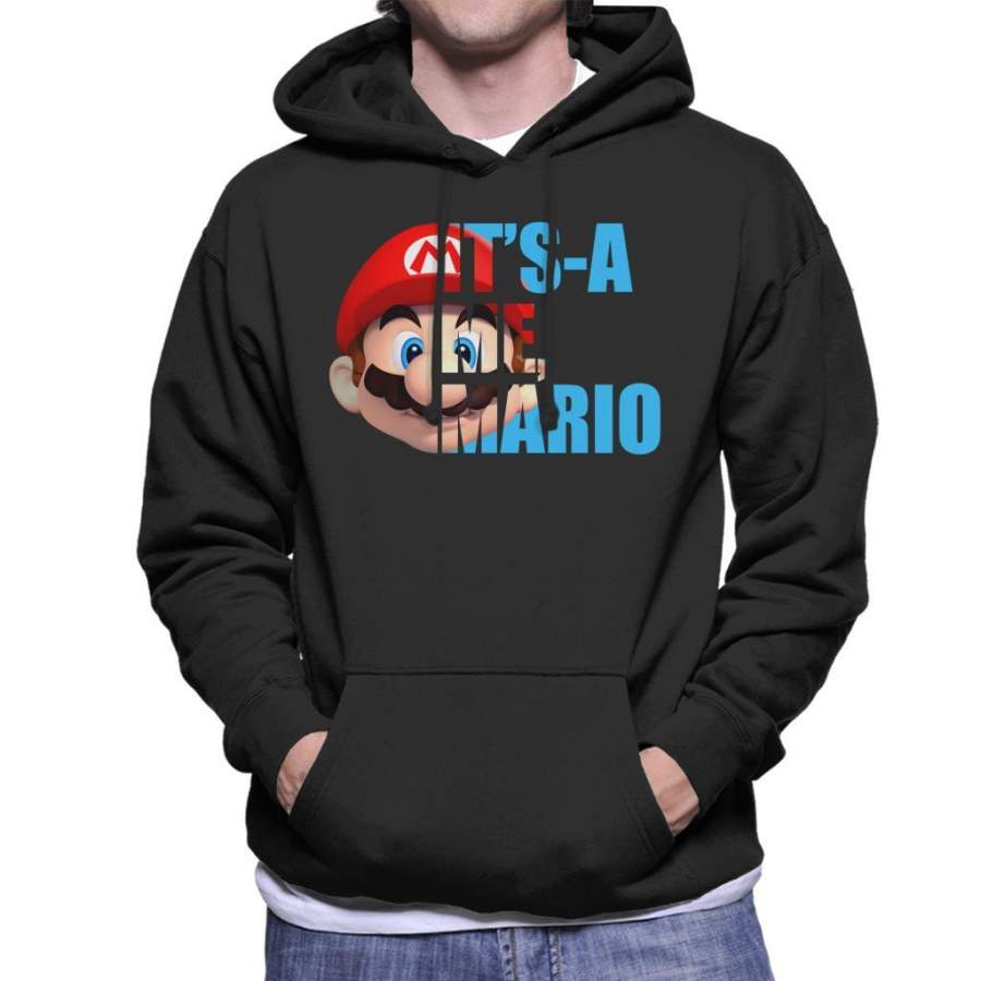 Super Mario Half Head Text Men’s Hooded Sweatshirt