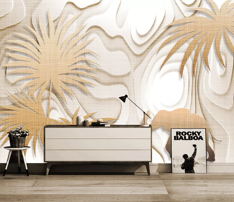 3D Palm Tree Elephant Wall Mural Wallpaper Sf150