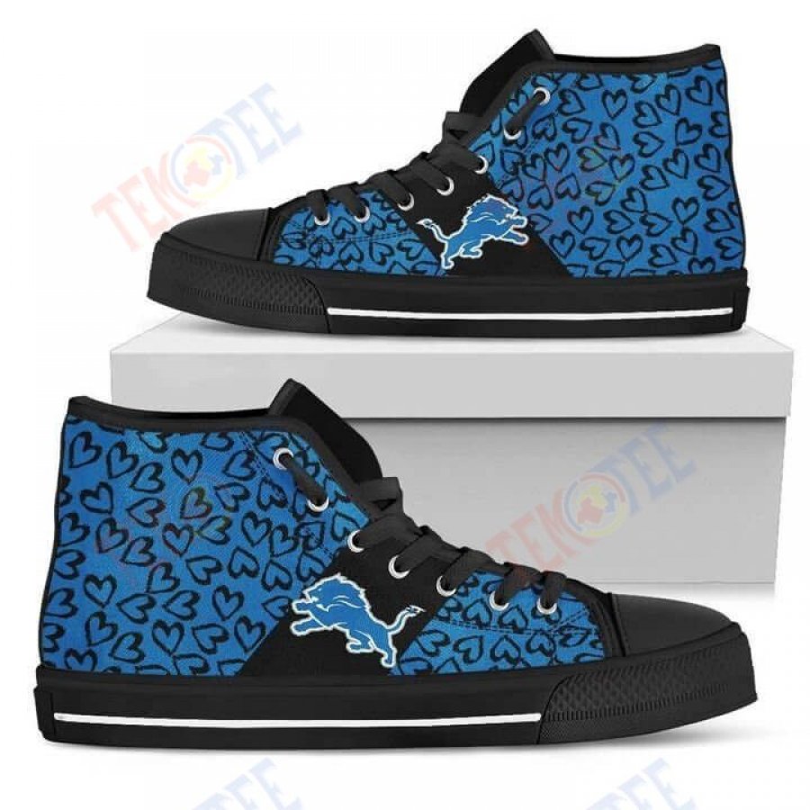 Mens Womens Perfect Cross Color Absolutely Nice Detroit Lions High Top Shoes TMT468