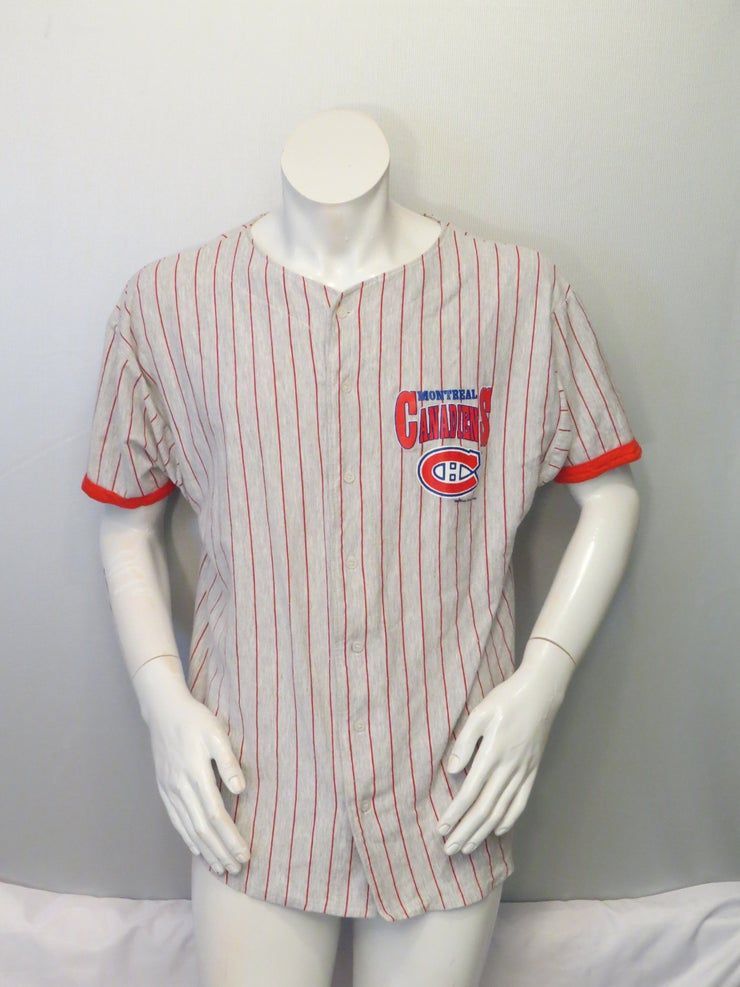 Montreal Canadiens Baseball Pin Stripe By Ravens Knit Shirt