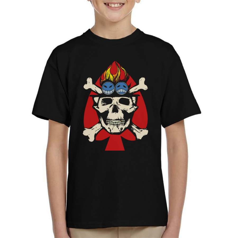 Fire Fist Aces Jolly Roger One Piece Kid’s T-shirt