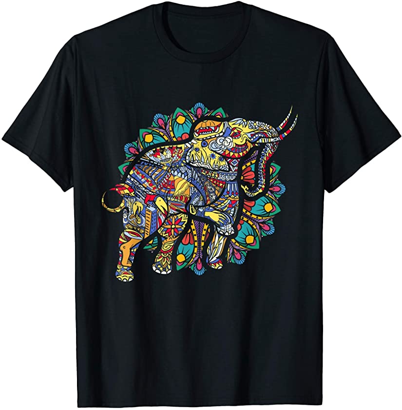 Hippie Tribal Africa Animal Zoo Keeper Gift Vintage Elephant T-Shirt