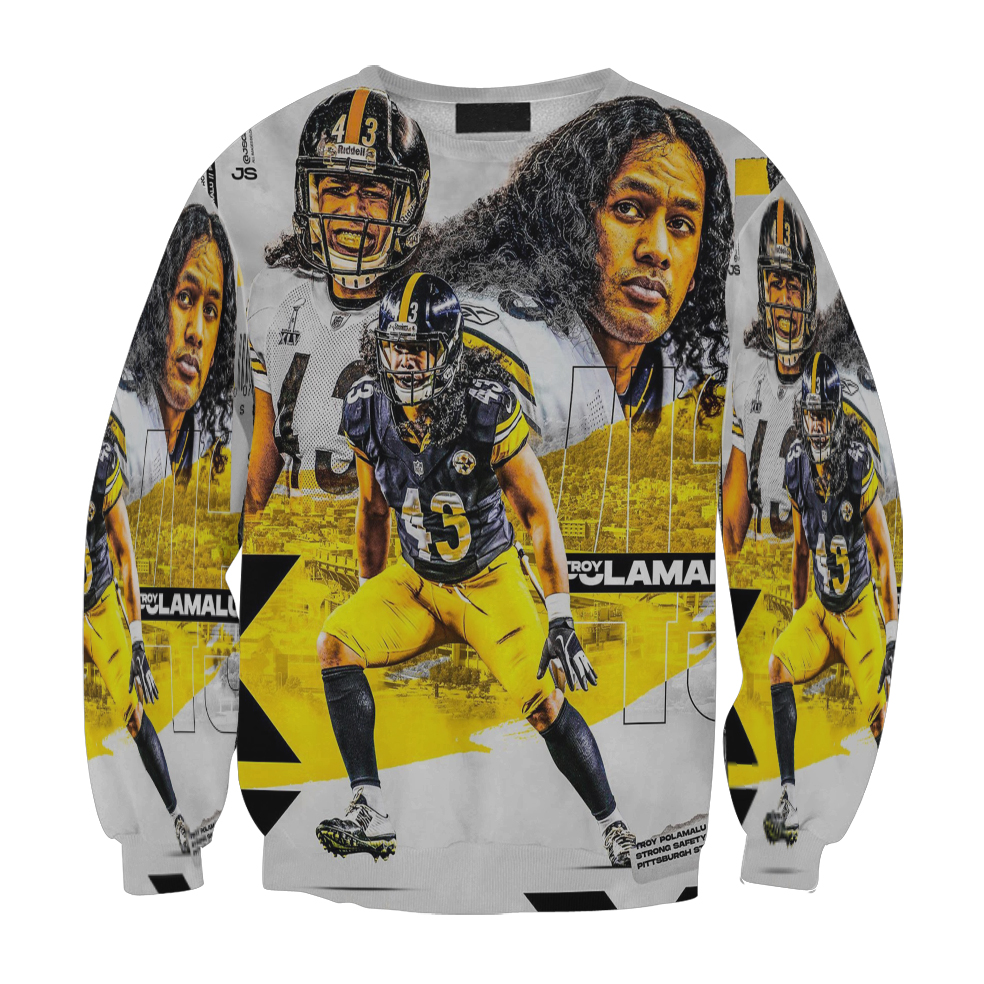 Pittsburgh Steelers Troy Polamalu No43 M2 Gift For Fan 3D Full Printing Sweatshirt