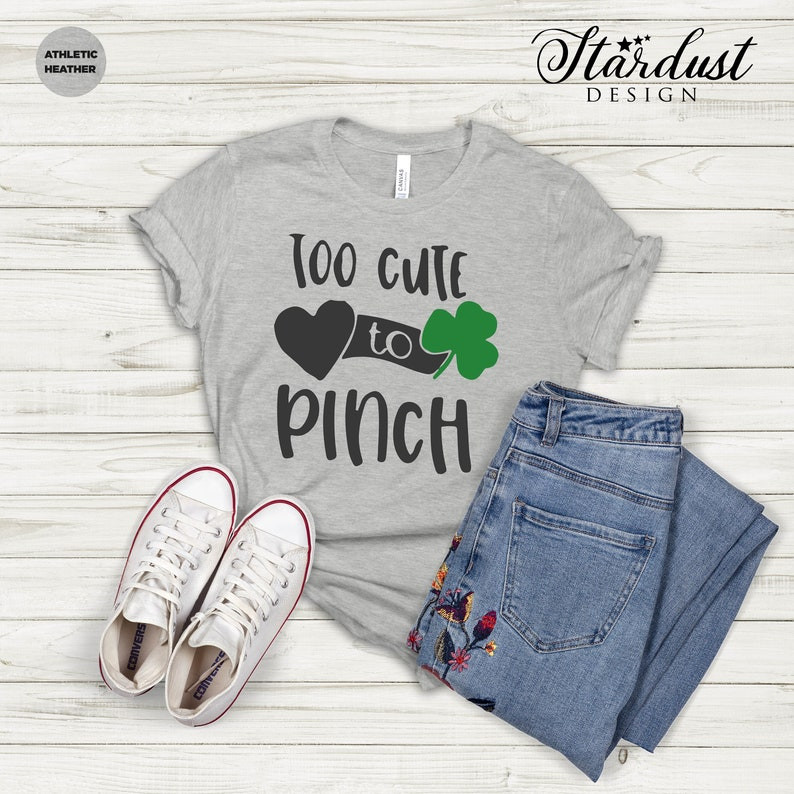 Too Cute To Pinch Shirt, St Patricks Day Shirt, Irish Gifts, Clover Shirt, Shamrock Shirt, Leopard Shamrock