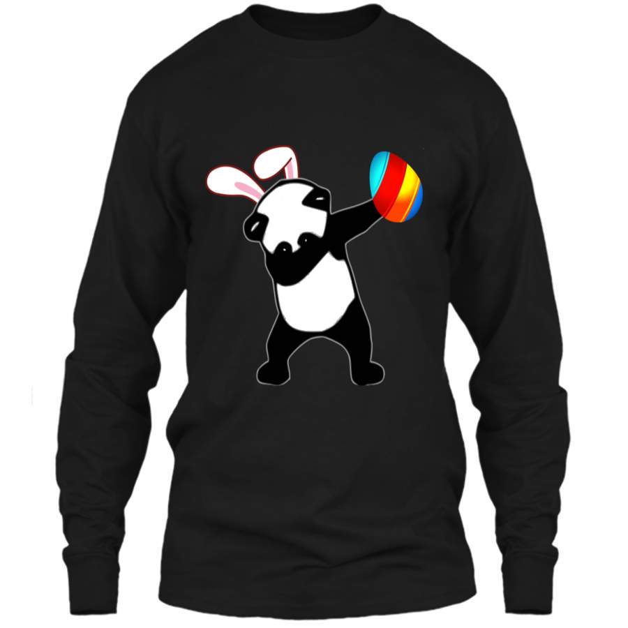 Easter Bunny Dabbing Panda Bear Tshirt Easter Egg Tee LS Ultra Cotton Tshirt