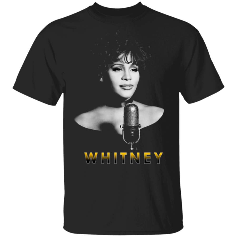 Whitney Houston Official Microphone BW TShirt