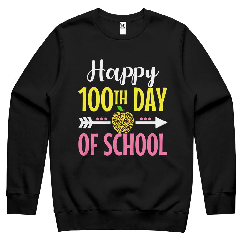 100Th Day Of School Teachers Womens Girls 100 Days Of School Crewneck Sweatshirt