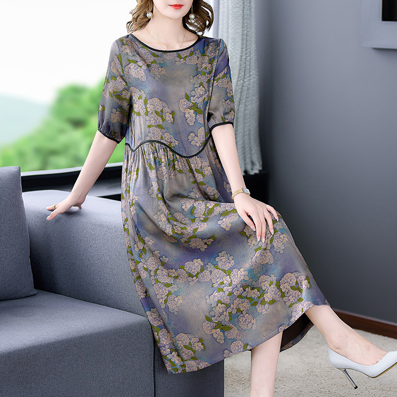 2022 Summer Vintage 4XL Plus Size Print Maxi Dress Winter Casual Short Sleeve Dress Elegant Women Bodycon Party Vestidos alx