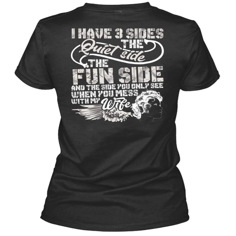 You Mess With My Wife T Shirt, Being A Wife T Shirt, Cool Shirt (Ladies LS Heather V-Neck)