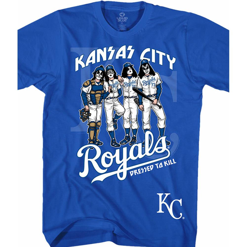 Kiss Kansas City Royals Dressed To Kill Blue T-Shirt