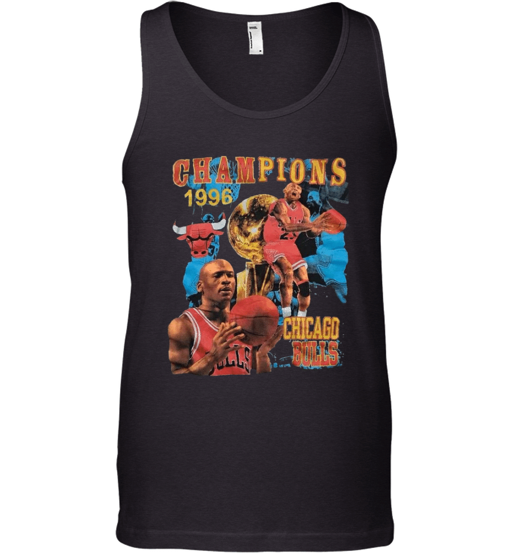 Vintage Vintage Chicago Bulls Rap Tee Michael Jordan Championship 1996 Ring Tank Top