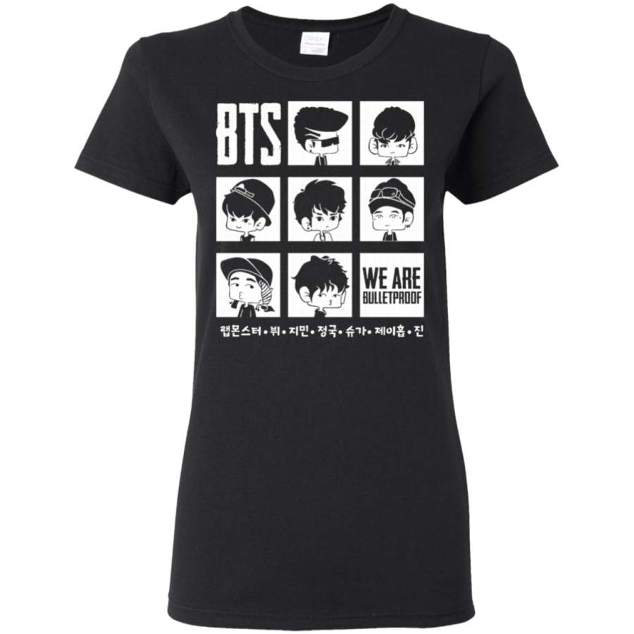 AGR BTS WE ARE BULLETPROOF Chibi Womens T-Shirt