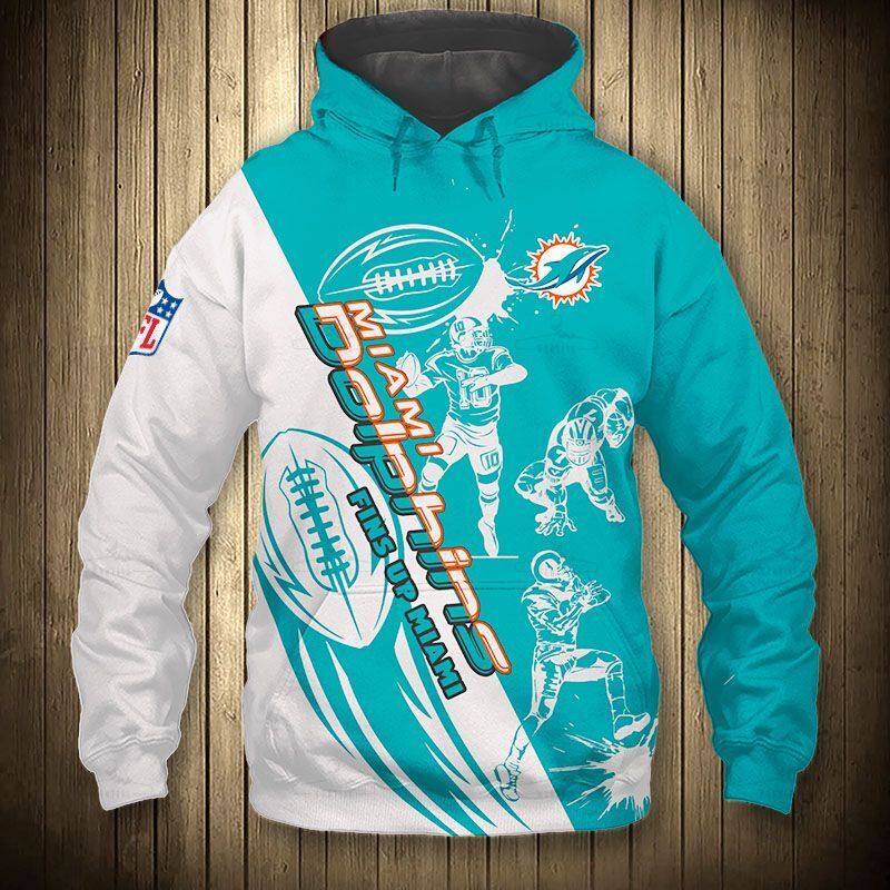 Miami Dolphins Hoodie 3D Cartoon Player Cute Sweatshirt