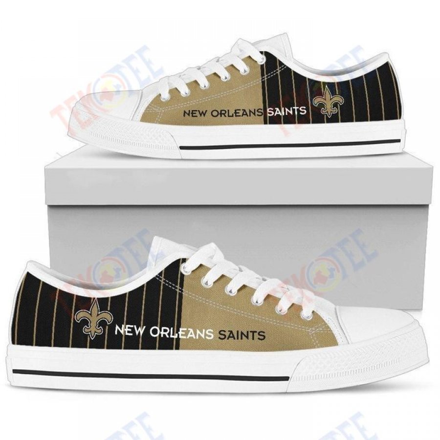 Mens Womens Simple Design Vertical Stripes New Orleans Saints Low Top Shoes Custom Print Footwear Converse Sneakers TMT279