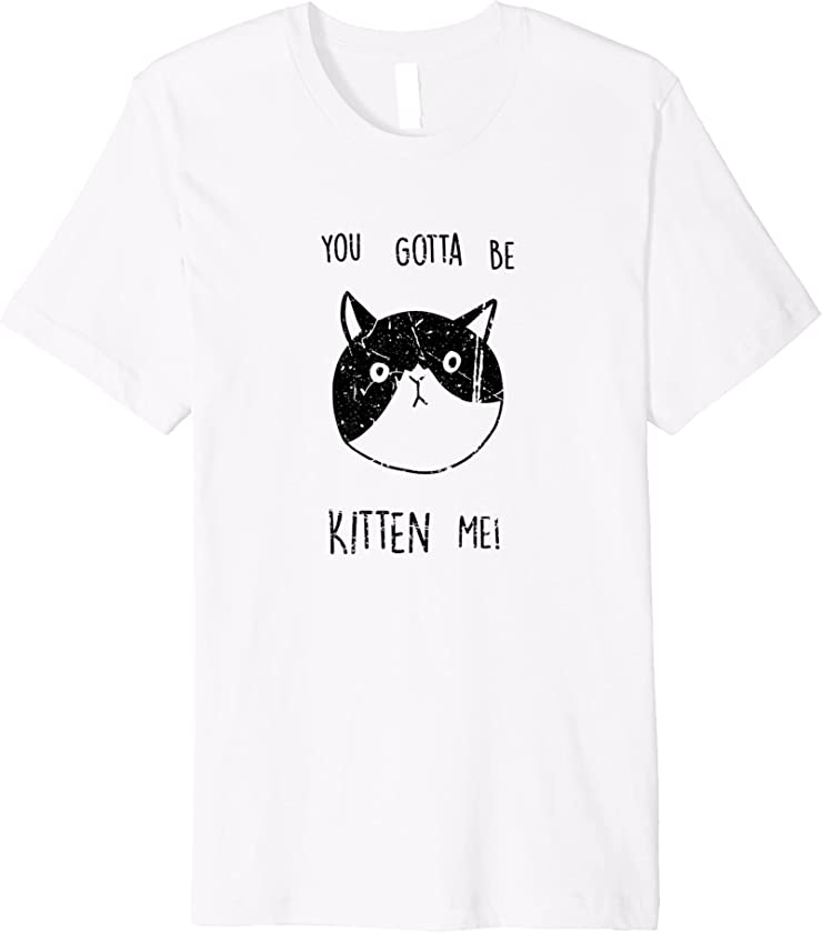 You Gotta Be Kitten Me Funny Kitten Cat Lover Vintage Premium T-Shirt