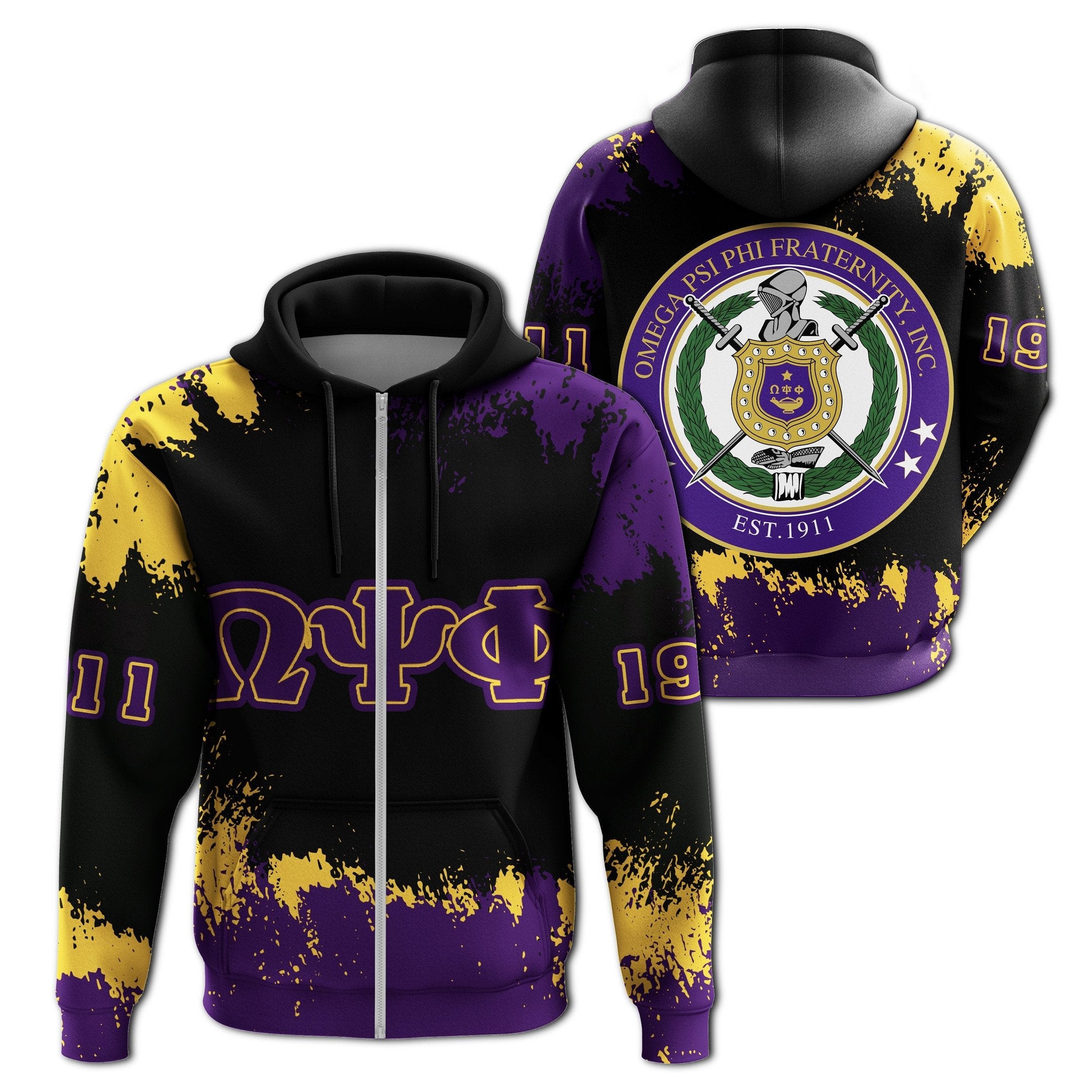 Fraternity Hoodie – Omega Psi Phi Zip Hoodie Face Style