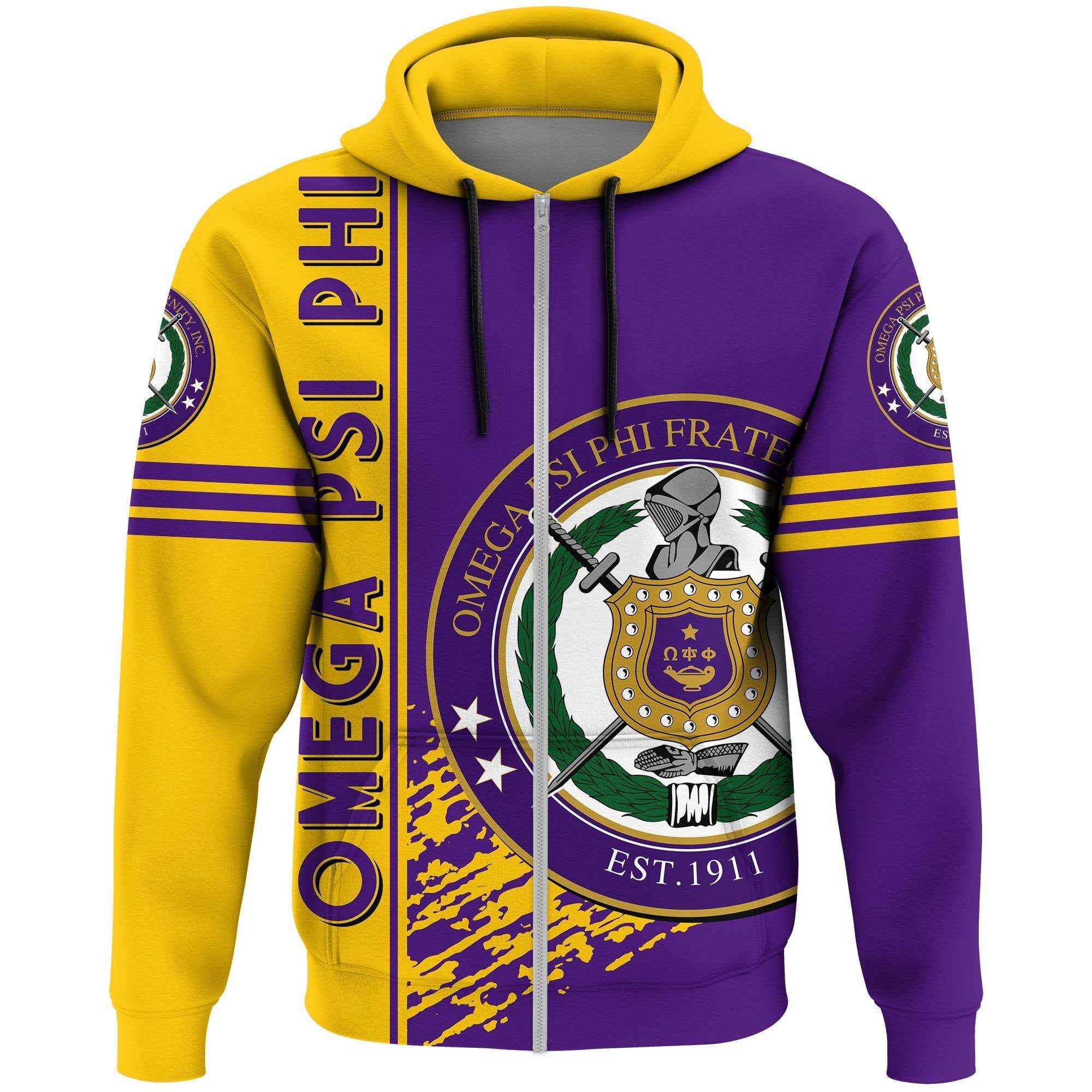 Fraternity Hoodie – Omega Psi Phi Zip Hoodie Quarter Style