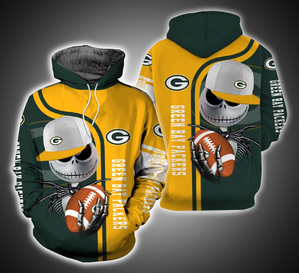 Green Bay Packers And Jack Skellington TA01 3D Printed Hoodie