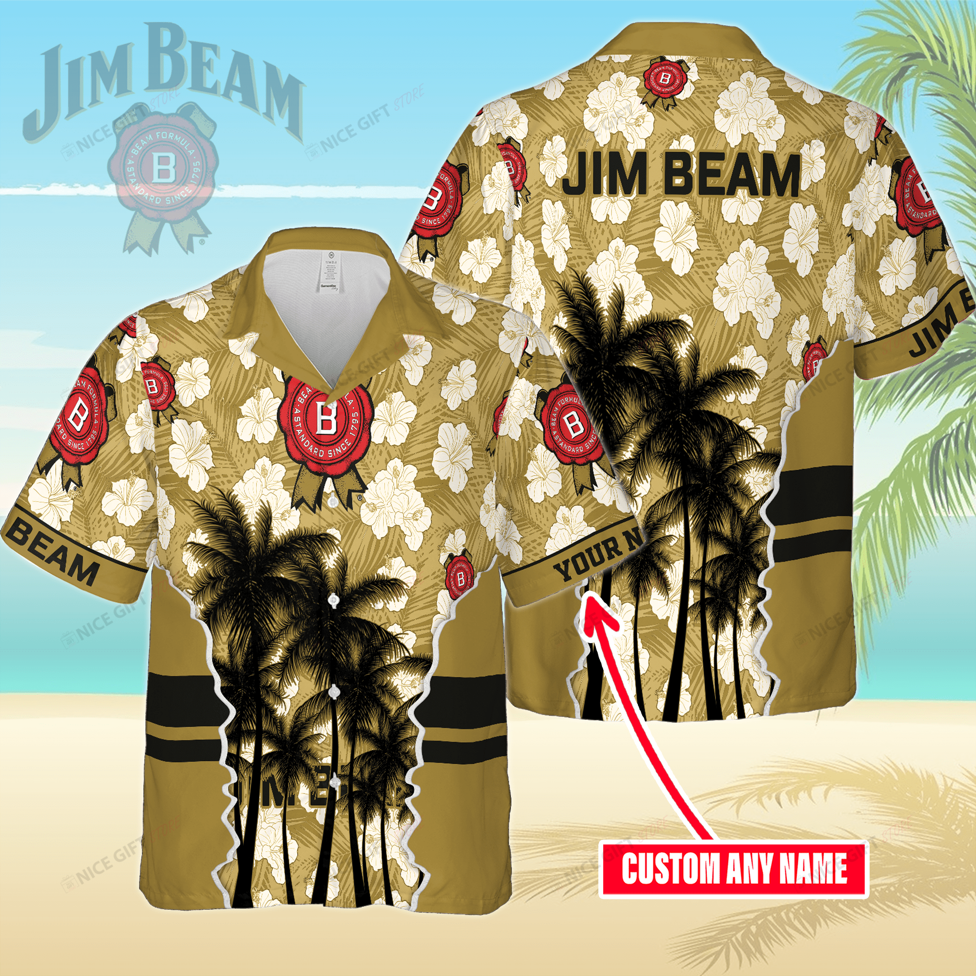 Jim Beam Custom Name Hawaiian Shirt 3Hs-I1L2