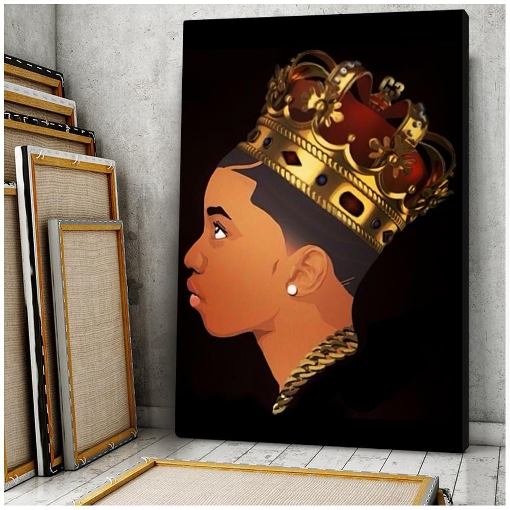 Black King Boy Canvas Print Wall Art