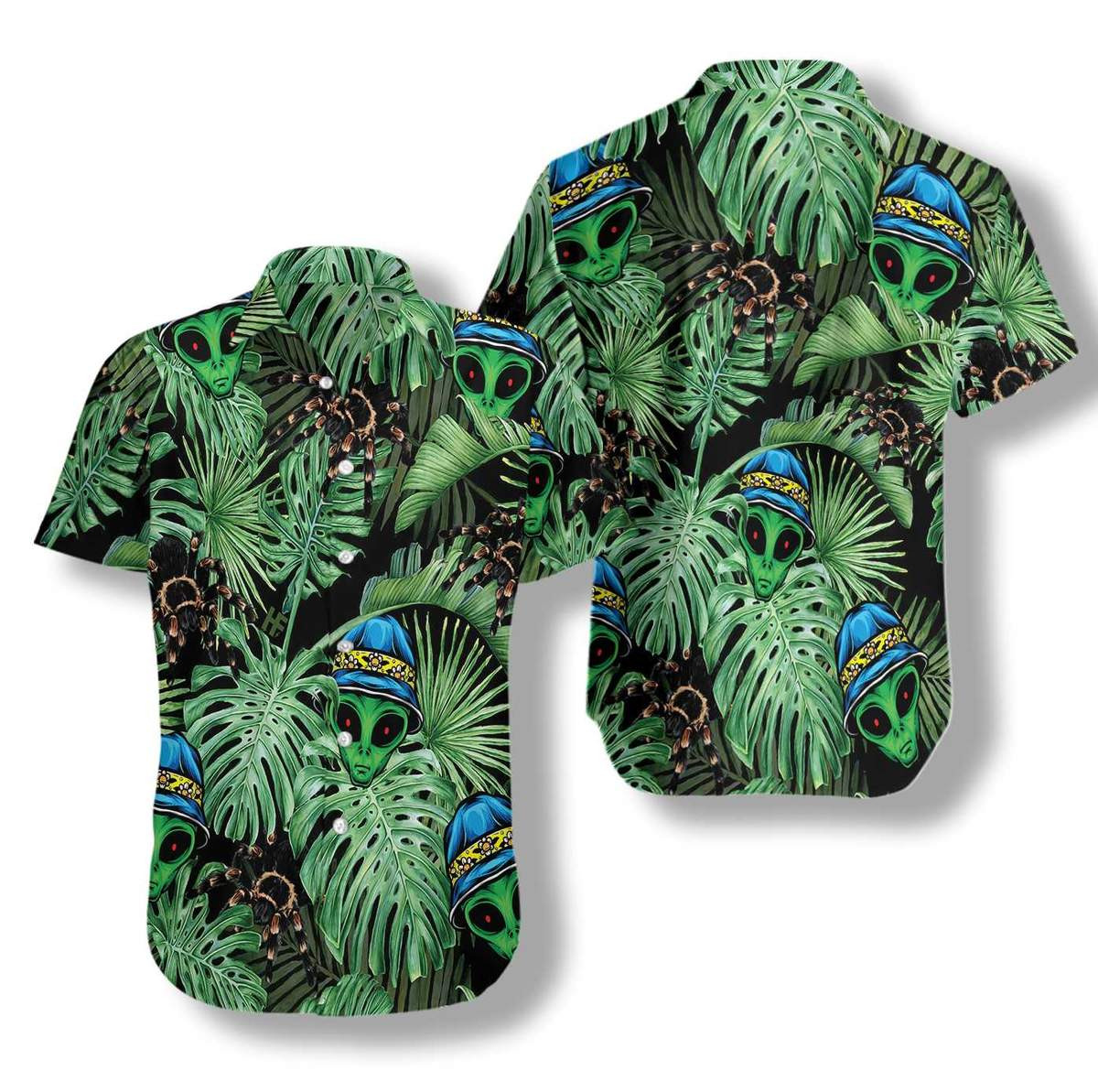 Tropical Alien And Spider Hawaii Shirt Unisex Adult Ha93223